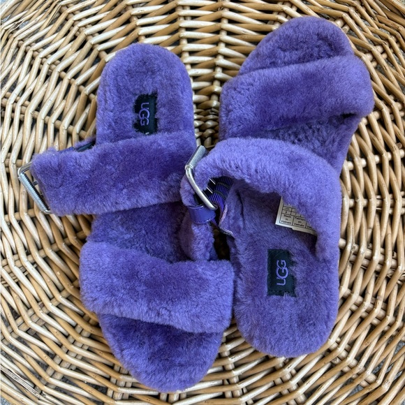 UGG Violet Bloom Fuzz Yeah Double Strap Platform Sandals Size 9 - Picture 5 of 10